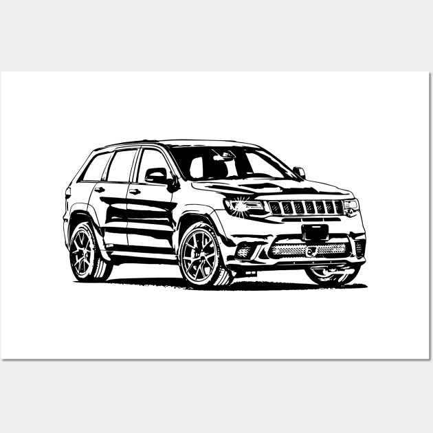 Cherokee Trackhawk Sketch Art - Jeep - Posters and Art Prints | TeePublic
